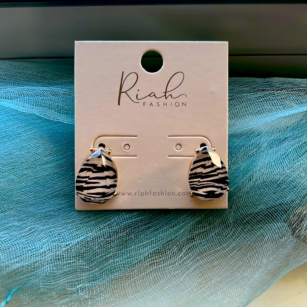 Teardrop Faceted Acrylic Post Earrings